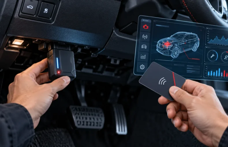 OBD-II diagnostics and RFID driver identification