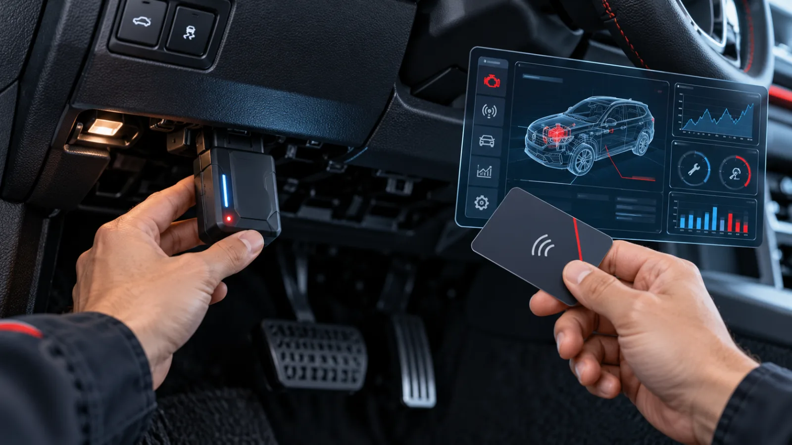 OBD-II diagnostics and RFID driver identification